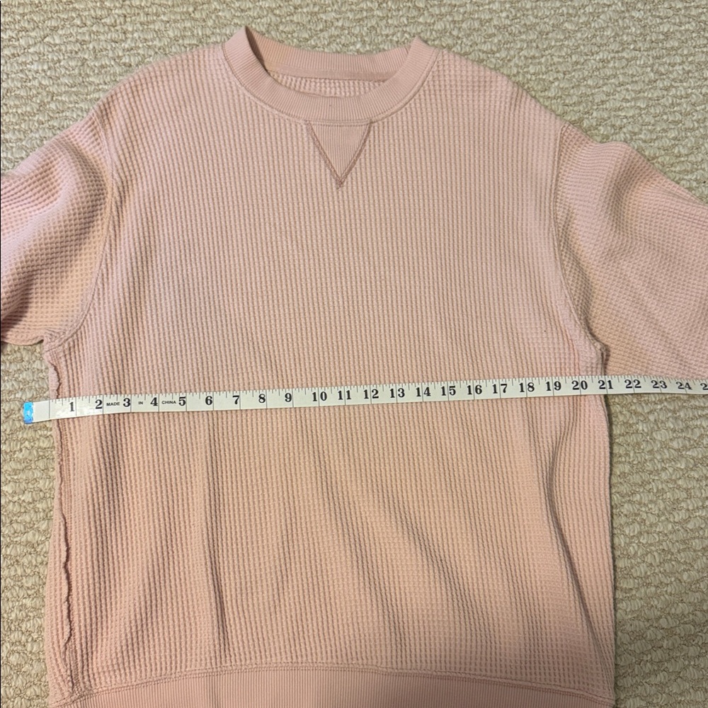 Aerie Light Pink Waffle Knit Crewneck Sweater - Picture 8 of 9